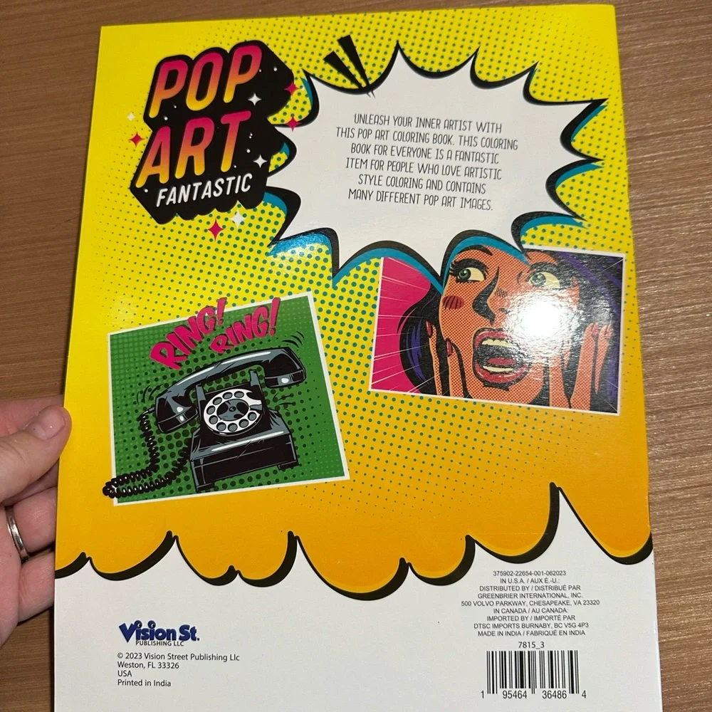 Pop Art Fantastic Coloring Book Adult Pop Art Comic Style Unused